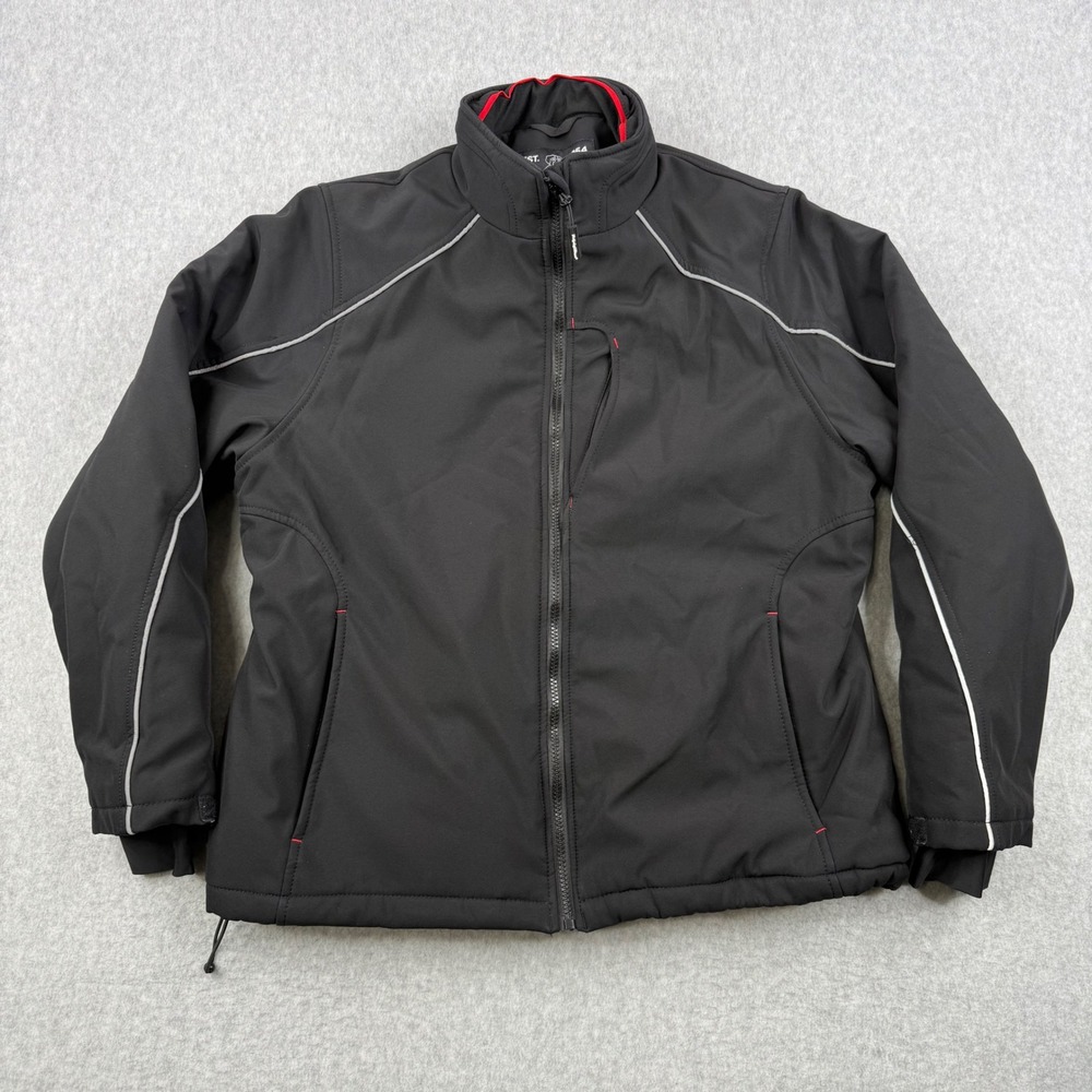 RefrigiWear Jacket Womens XL Black Softshell Insulated Workwear Full Zip 0493R